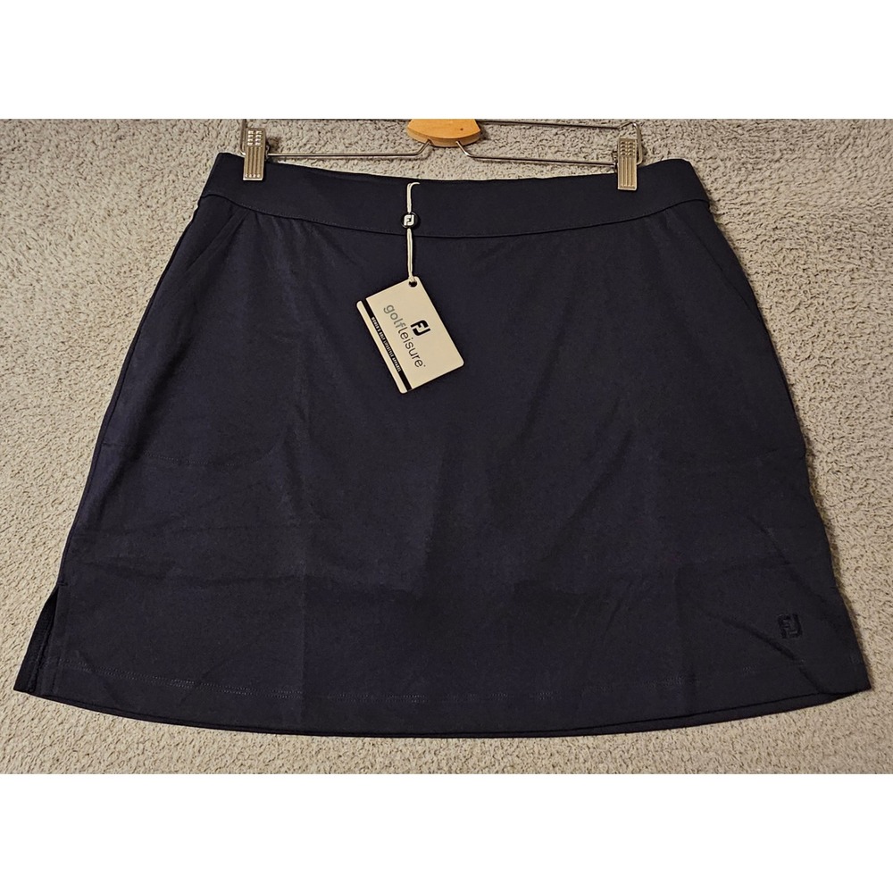 FootJoy GolfLeisure Women Navy Blue Golf Knit Skort 26857 Size Large NWT